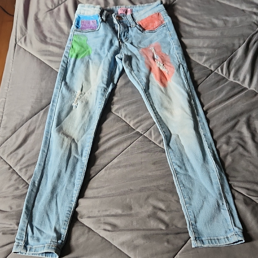 Vibrant Kids Patchwork Jeans